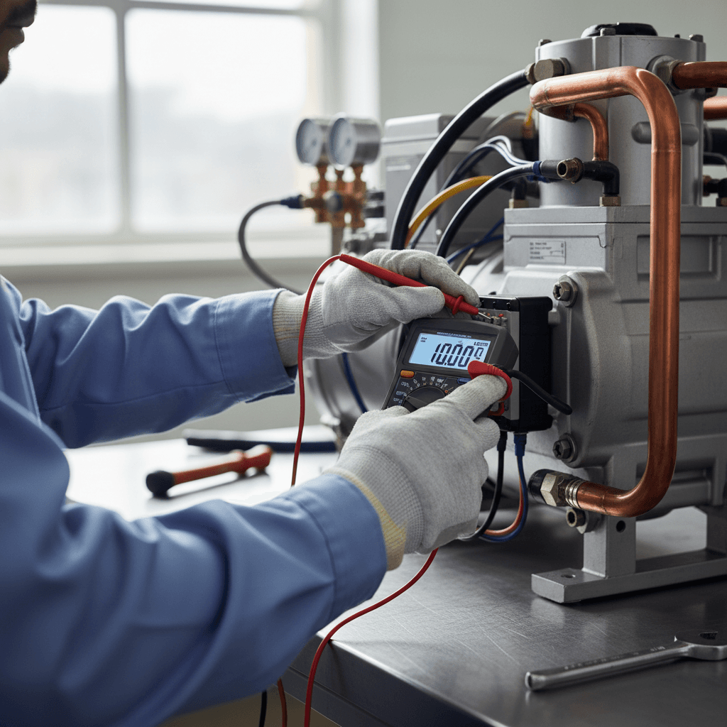 Técnico especializando en reparación de refrigeración